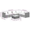 vidaXL Garden Lounge Set Brown PE rattan, powder-coated steel, glass
