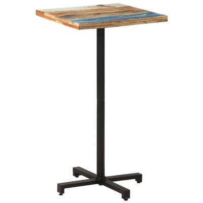 vidaXL Bistro Table Square 23.6"x23.6"x43.3" Solid Reclaimed Wood