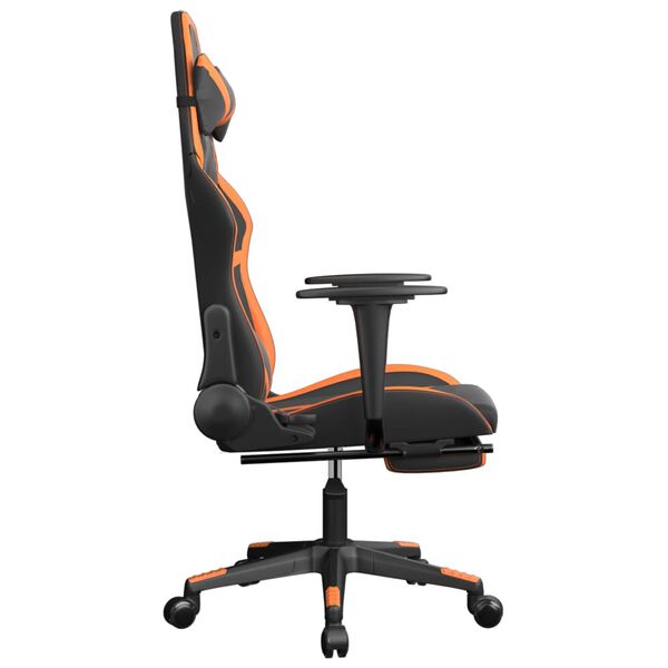 vidaXL Gaming Chair Black and Orange Faux leather, metal, plywood
