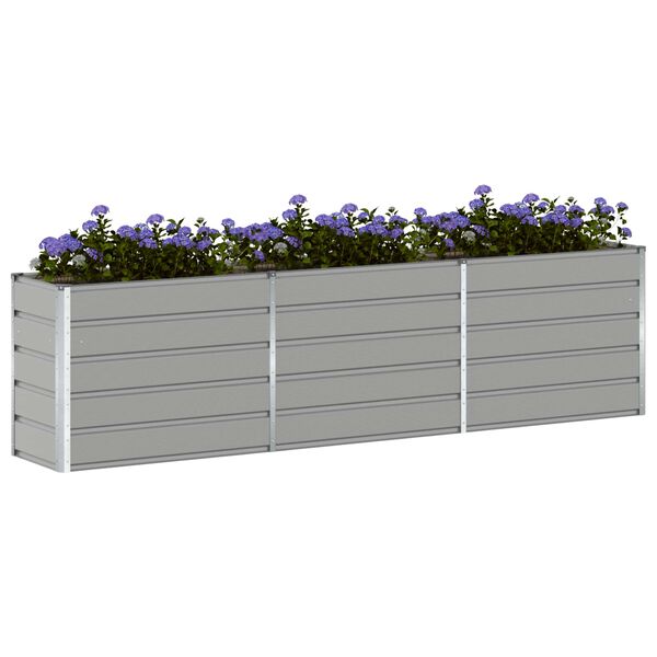 vidaXL Planter Light Grey 480 x 50 x 45 cm Galvanised Steel