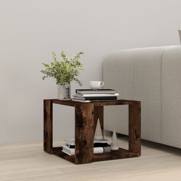 vidaXL Coffee Table Smoked Oak Engineered Wood Medium Durable