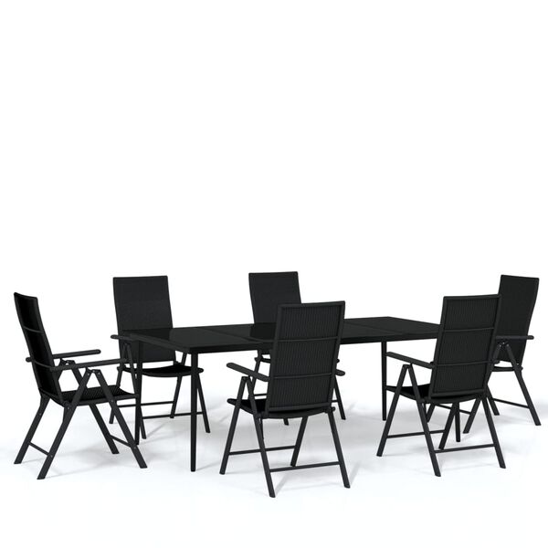vidaXL Garden Dining Set Black