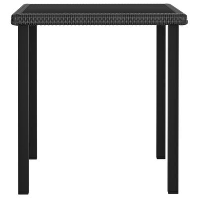 vidaXL Patio Dining Table Black 27.6"x27.6"x28.7" Poly Rattan