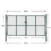 vidaXL Double Door Fence Gate 118.1x59.1" Powder-Coated Steel