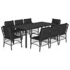 vidaXL Garden Dining Set Black PE rattan Washable Covers