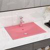 vidaXL Luxury Basin with Faucet Hole Matt Pink 23.6x18.1" Ceramic