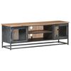 vidaXL TV Cabinet Grey Solid acacia wood, glass, steel Medium TV Cabinet