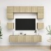 vidaXL TV Cabinet Set Sonoma oak Engineered wood Standard TV Cabinet Set