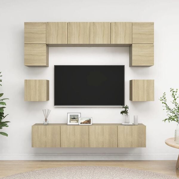 vidaXL TV Cabinet Set Sonoma oak Engineered wood Standard TV Cabinet Set