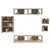 vidaXL TV Cabinet Set 8 Pieces Sonoma Oak Engineered Wood TV Cabinet Set
