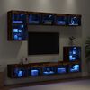 vidaXL 8 Piece TV Wall Units with LED Smoked Oak Engineered Wood
