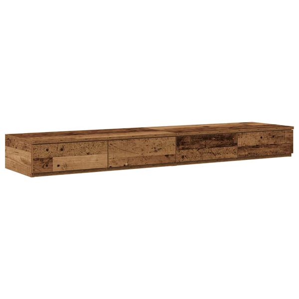 vidaXL Bed Drawers Old Wood 55.12 x 14.37 x 6.50 in Engineered Wood
