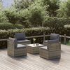 vidaXL Garden Lounge Set Grey PE rattan, powder-coated steel, polyester, PVC