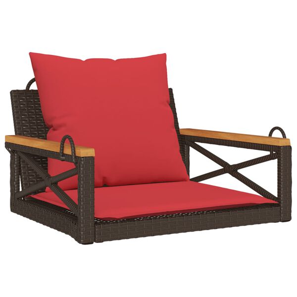 vidaXL Patio Swing Bench Brown, Red