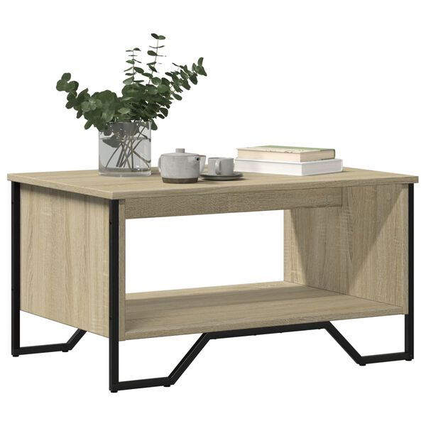 vidaXL Coffee Table Sonoma oak Engineered wood and metal Medium