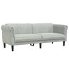 vidaXL Sofa Set Light Grey Velvet (100% polyester), plywood, solid wood