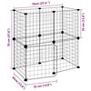 vidaXL Pet Cage Black Powder-coated steel Adjustable size