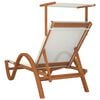 vidaXL Sun Lounger White Solid poplar wood Standard size