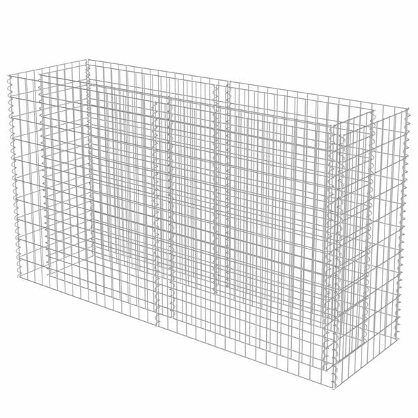 vidaXL Gabion Raised Bed Silver Galvanized Steel 70.9x19.7x39.4 in