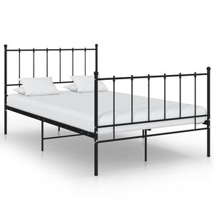 vidaXL Bed Frame Black Powder-coated metal Full Durable Bed Frame