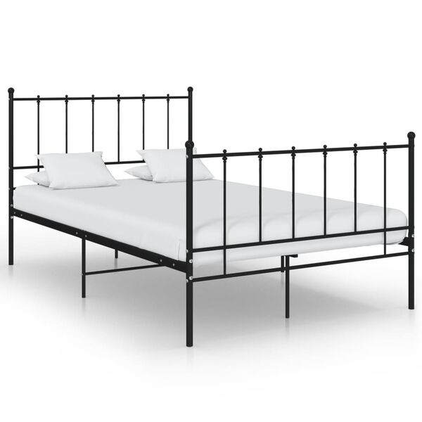 vidaXL Bed Frame Black Powder-coated metal Full Durable Bed Frame