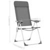 vidaXL Folding Camping Chairs 4 pcs Gray Aluminum