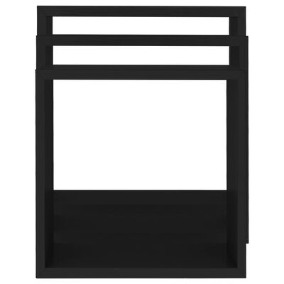 vidaXL Wall Cube Shelves 3 pcs Black MDF