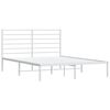 vidaXL Bed Frame White Powder-Coated Steel Full Bed Frame Rectangular