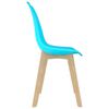 vidaXL Dining Chair Set of 4 Blue Polypropylene, Beechwood 0 Ergonomic