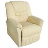 vidaXL Massage Chair Cream Faux Leather Standard Adjustable Footrests