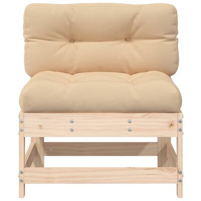vidaXL Middle Sofas with Cushions 2 pcs Solid Wood Pine
