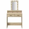 vidaXL Dressing Table Brown 31.10 x 16.14 x 55.12 in Engineered Wood