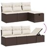vidaXL Garden Sofa Set Brown Poly Rattan Large Modular Garden Sofa Set