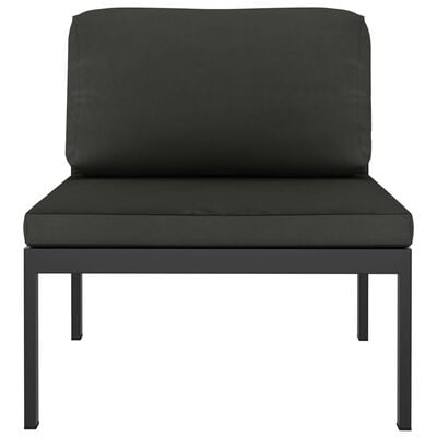 vidaXL Sectional Middle Sofa with Cushions Aluminum Anthracite