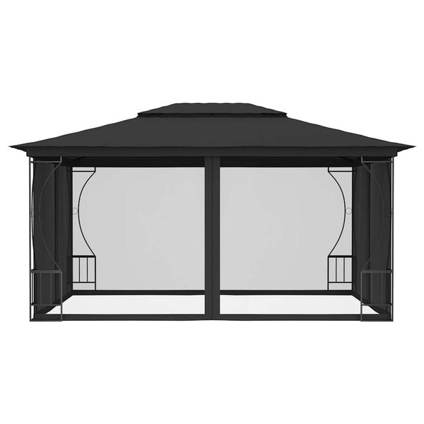 vidaXL Gazebo with Nets 9.8'x13.1'x8.7' Anthracite