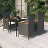 vidaXL Garden Dining Set Black Table Powder-Coated Steel Medium