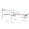 vidaXL Day Bed White Steel frame, Plywood slats