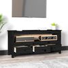 vidaXL TV Cabinet Black Solid pine wood, metal
