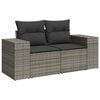 vidaXL Garden Sofa Set Grey PE Rattan Adjustable Armrests
