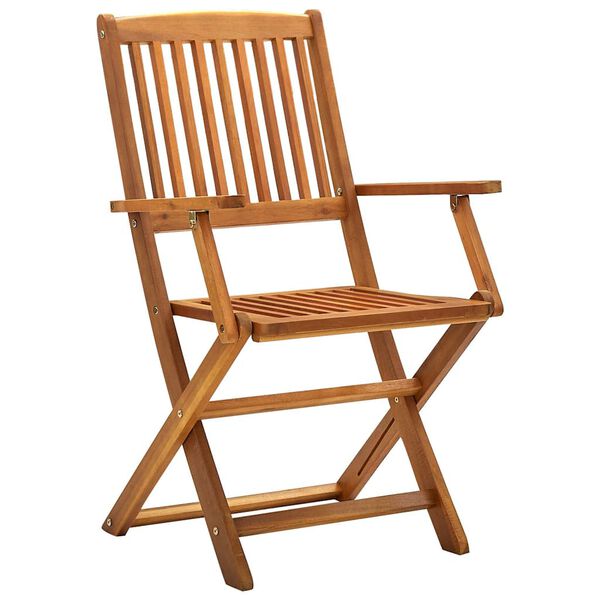 vidaXL Outdoor Chair Set of 2 Natural Wood Solid Acacia wood Medium