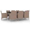 vidaXL Garden Dining Set Beige PE rattan Large Waterproof materials