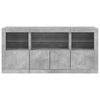 vidaXL Sideboard Concrete grey Engineered wood, glass Medium Sideboard
