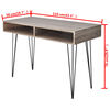 vidaXL Desk Grey and oak MDF and Metal 43.3 x 19.7 x 29.9 in Desk