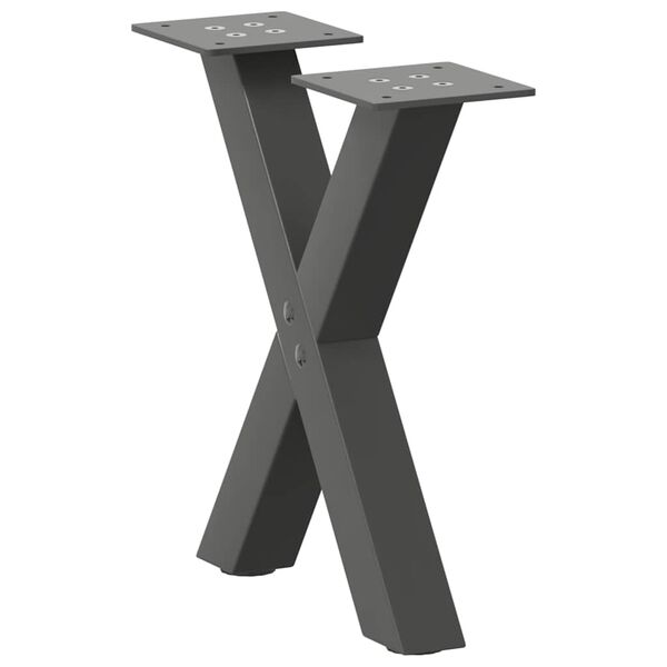 vidaXL Coffee Table Leg Set of 2 Anthracite Powder-coated Steel Medium