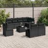 vidaXL Garden Sofa Set Black PE rattan Large Modular