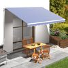 vidaXL Awning Blue and White Polyester with PU coating 14.8'x 9.8'