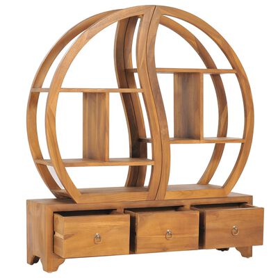 vidaXL Cabinet with Yin Yang Shelf 39.4"x10.2"x44.1" Solid Wood Teak