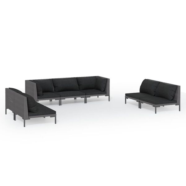 vidaXL Garden Lounge Set Dark Grey