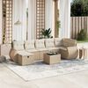 vidaXL Garden Sofa Set Beige Poly Rattan, Steel Large Modular