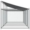 vidaXL Dog Cage Grey Galvanized Steel, Water-resistant Fabric Extra Large
